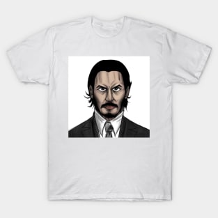 the perfect hit man, john wick portrait ecopop in revenge T-Shirt